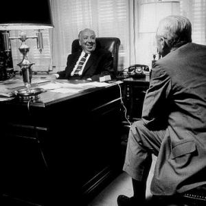 Alfred Hitchcock with writer Pete Martin at his office at Universal Studios 72557