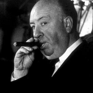 Alfred Hitchcock on the set of Alfred Hitchcock Presents January 12 1956CBS