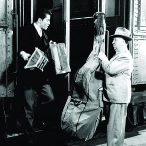 Still of Alfred Hitchcock and Farley Granger in Strangers on a Train (1951)