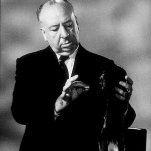 Alfred Hitchcock on the set of Alfred Hitchcock Presents 1956CBS