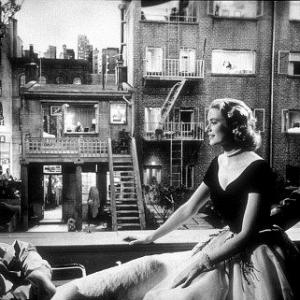 Rear Window James Stewart Grace Kelly and Director Alfred Hitchcock 1954 Paramount