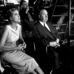 Dial M For Murder Grace Kelly and Alfred Hitchcock on the set 1954 Warner Bros