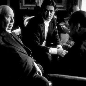Directors Group Party,11/72. Alfred Hitchcock, Rafael Bunuel, Luis Bunuel, at party hosted by George Guckor.