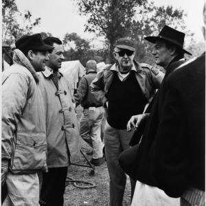 William Holden, John Wayne and John Ford in The Horse Soldiers (1959)
