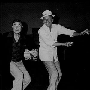 Frank Sinatra and Gene Kelly dancing at a MGM rehearsal, 1973. Vintage silver gelatin, 14x11, flushmounted, signed. $900 © 1978 David Sutton MPTV