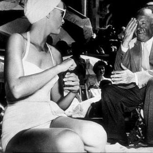 To Catch A Thief Grace Kelly and Director Alfred Hitchcock 1954 Paramount