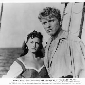 Still of Burt Lancaster and Eva Bartok in The Crimson Pirate (1952)