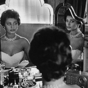 Sophia Loren looking into mirrors at home 1957 Modern silver gelatin 11x14 600 Modern silver gelatin 16x20 800  1978 Sanford Roth  AMPAS MPTV