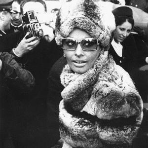 Sophia Loren at the Fiumicino Airport in rome 1969