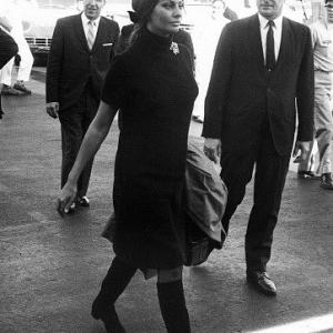 Sophia Loren arriving in New York for the National Association of Theater Owners Convention 1966