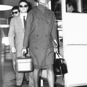 Sophia Loren at the Leonardo Da Vinci Airport in Rome 1961