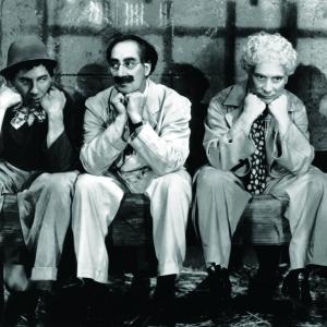 Still of Groucho Marx, Chico Marx and Harpo Marx in A Night in Casablanca (1946)