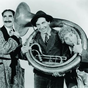 Still of Groucho Marx, Chico Marx and Harpo Marx in A Day at the Races (1937)
