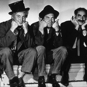 The Marx Brothers sitting on a piano, 1936. Modern silver gelatin, 11x14, estate stamped. $600 Silver gelatin, printed later, 16x20, estate stamped. $1200 © 1978 Ted Allan MPTV