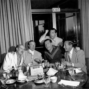 Groucho Marx, George Jessel, Milton Berle, Eddie Canto, and Buddy Lestor, 1953.