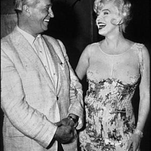 M Monroe  Maurice Chevalier on set of Some Like It Hot 1959