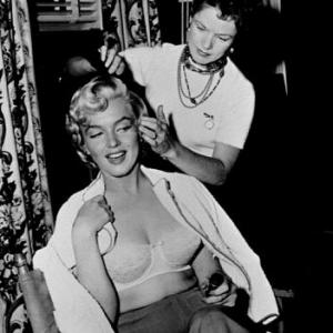 M. Monroe & hairdresser. c. 1953