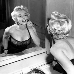 Marilyn Monroe in a New York Apartment getting madeup for her balcony scene in The Seven Year Itch 1954