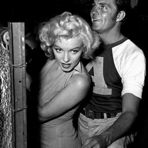 Marilyn Monroe & Dale Robertson at Hollywood Enterainers Baseball Game, c. 1952.