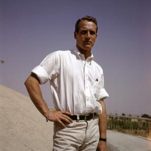 Paul Newman on location in Israel during the making of 
