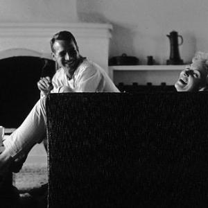 Paul Newman and Joanne Woodward at home sitting on their couch 1958 Modern silver gelatin 11x14 signed  1978 Sid Avery MPTV