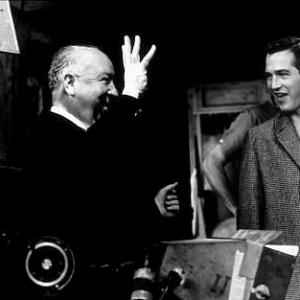 Torn Curtain Director Alfred Hitchcock  Paul Newman on the set 1966 Universal