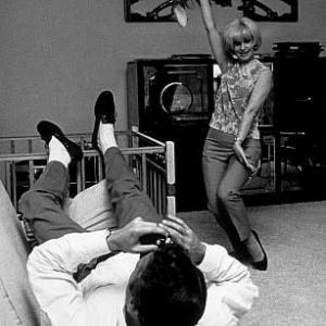 Paul Newman and Joanne Woodward at home, 1963.