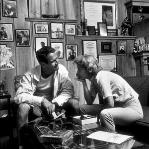 Paul Newman and Joanne Woodward at home in Beverly Hills CA 1958