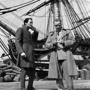 Gregory Peck And Director Raoul Walsh Captain Horatio Hornblower 1951 Warner Brothers