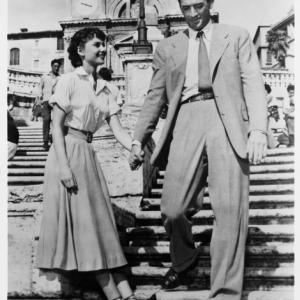 Still of Audrey Hepburn and Gregory Peck in Roman Holiday 1953