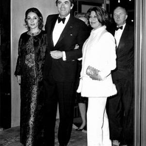 Gregory Peck his wife Veronique Passani and Ava Gardner at the Marooned Premiere