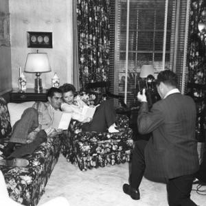 Tyrone Power and 2nd wife Linda Christian at home, 1949, I.V.