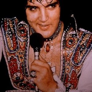 Elvis Presley performing in Las Vegas circa 1975