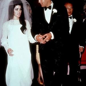 Elvis Presley and his bride the former Priscilla Ann Beaulieu at their wedding reception in Las Vegas 52667