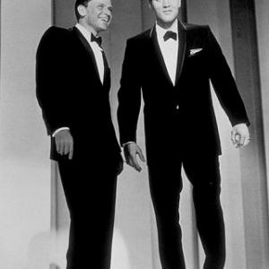 Elvis Presley and Frank Sinatra on the Timex television special Welcome Home Elvis Presleys first television appearance after the army 1960