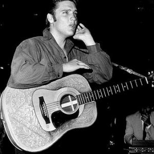 Elvis Presley backstage at CBS in Los Angeles for his appearance on The Ed Sullivan Show 9956