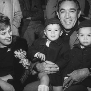 Anthony Quinn  wife Yolanda sons Francesco and Daniele 1966