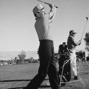 Frank Sinatra and Leo Durocher at the Canyon Country Club in Palm Springs for The Frank Sinatra Invitational Golf Tournament