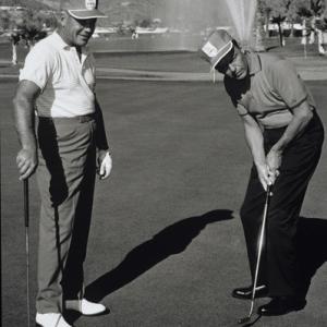 Frank Sinatra and Bo Wininger at the Canyon Country Club in Palm Springs for The Frank Sinatra Invitational Golf Tournament