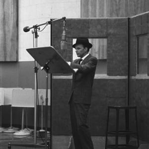 Frank Sinatra in the recording studio circa 1959