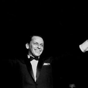 Frank Sinatra with his arms outstreched while performing at the Sands Hotel Las Vegas 1960 Modern silver gelatin 16x20 signed 1300  1978 Bob Willoughby MPTV