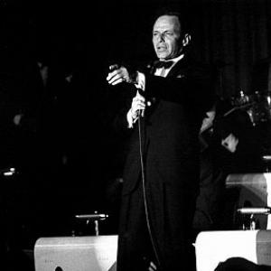 Frank Sinatra performing at the Sands Hotel Las Vegas circa 1962 Modern silver gelatin 11x14 estate stamped 600  1978 Ted Allan MPTV