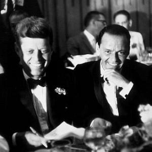Frank Sinatra and John F Kennedy at Inaugural dinner 1961