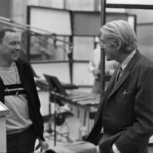 Frank Sinatra with Rod McKuen at a Los Angeles recording session in March of 1969