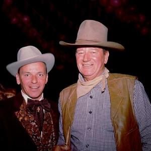 John Wayne and Frank Sinatra at Share Party, 1965.