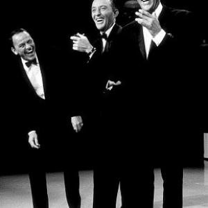 Dean Martin with Frank Sinatra  Bing Crosby during a T V appearance c 1965