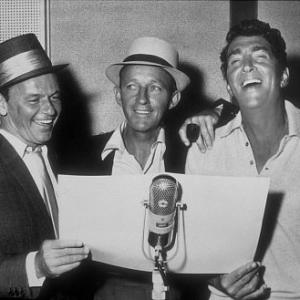 Frank Sinatra with Bing Crosby and Dean Martin at a Reprise recording session  1964