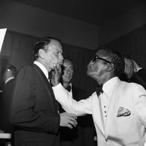 Frank Sinatra Joey Bishop and Sammy Davis Jr at the Beverly Hilton for a CedarsSinai event 07081961
