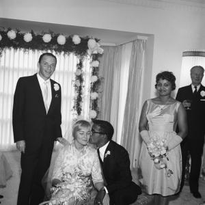 Frank Sinatra and Shirley Rhodes at Sammy Davis Jr.'s wedding to May Britt 11-13-1960