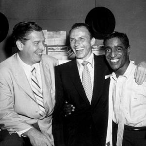 Sammy Davis Jr with Frank Sinatra and Milton Berle circa 1958